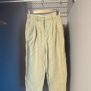 Wilfred Green Linen Carrot Pants